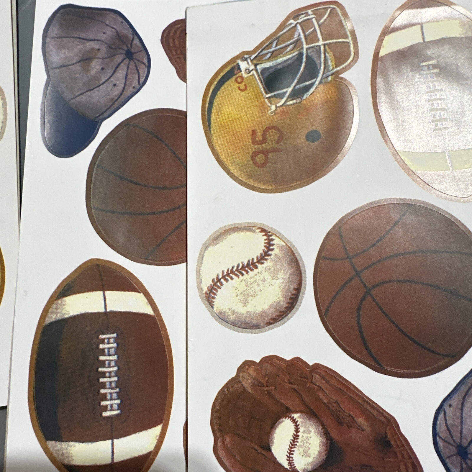 Wall-Art Self Adhesive Decals Sports Fan Washable Fade Resistant Lot of 4