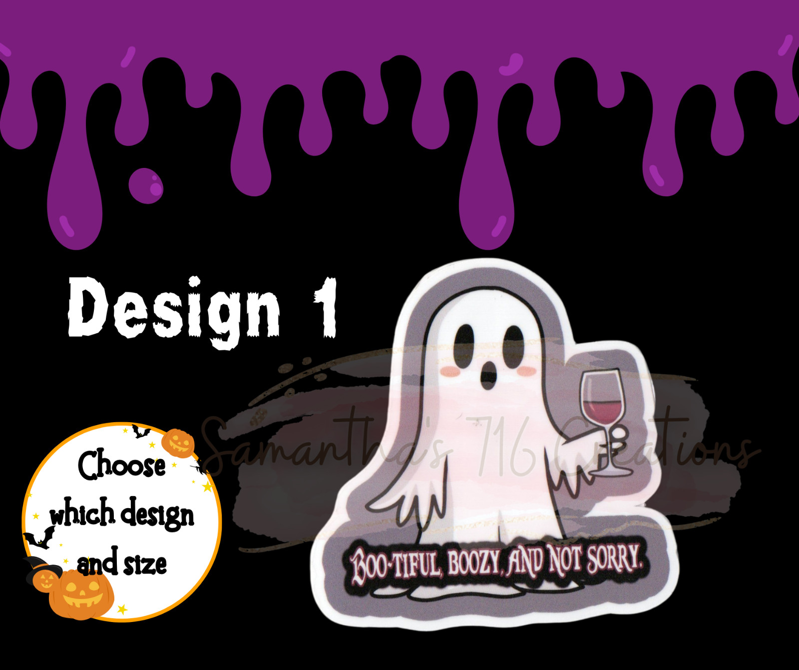 Funny Halloween Vinyl Stickers | Spooky Ghost | Pumpkin | Bat | Witch Hat
