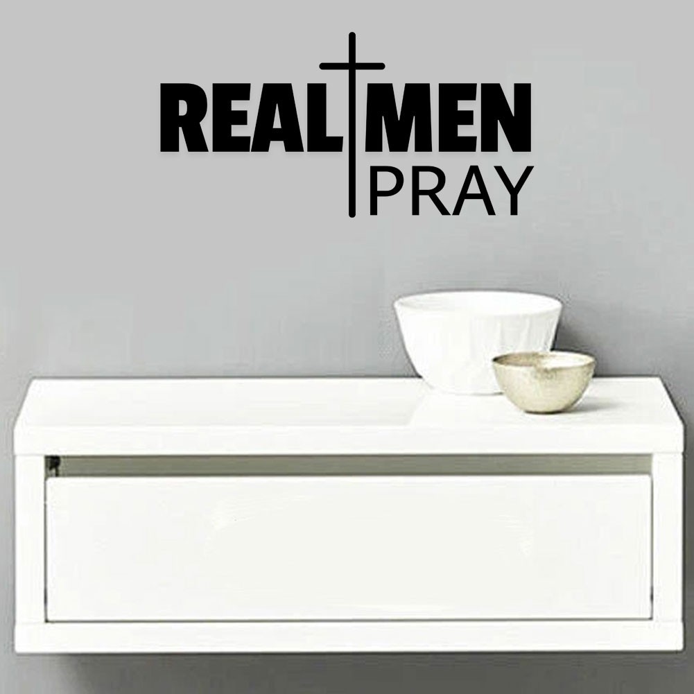 Real Men Prayt Decal Christian Faith Sarcastic Sticker Car Truck Window Bumper