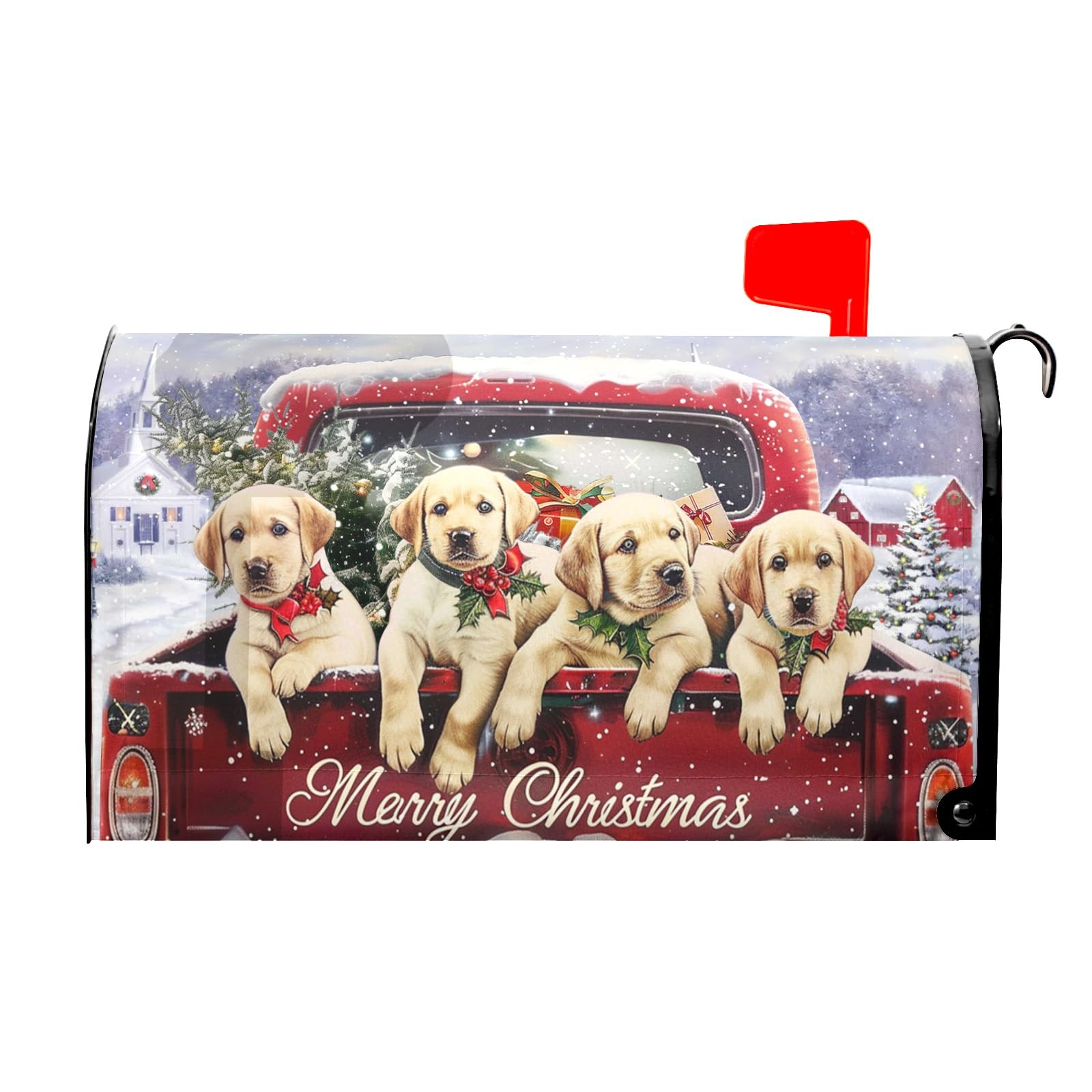 Kawani Merry Christmas Mailbox Covers with Magnetic 21×18 Inch, Lab
