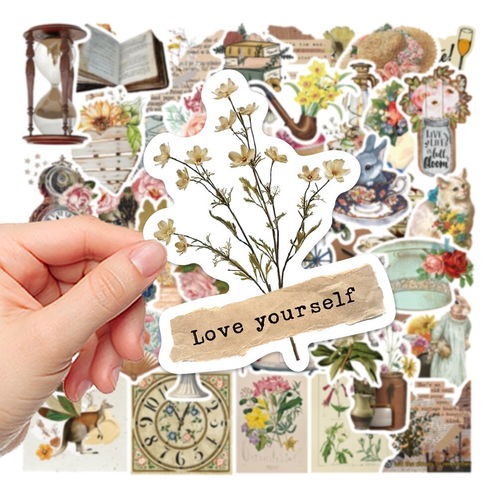 200pcs Retro Cottagecore Vintage STICKER PACK，#170171174200