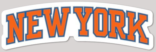 NEW YORK KNICKS New York Die Cut Sticker *NEW* Measures 4.3" x 1.37"