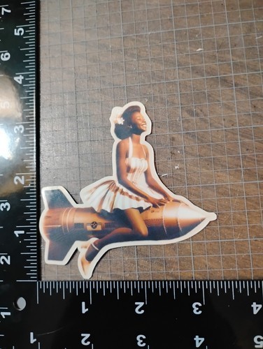Pin-Up Punk Rock Black Girls Rocket Riding Vinyl Decal Stickers