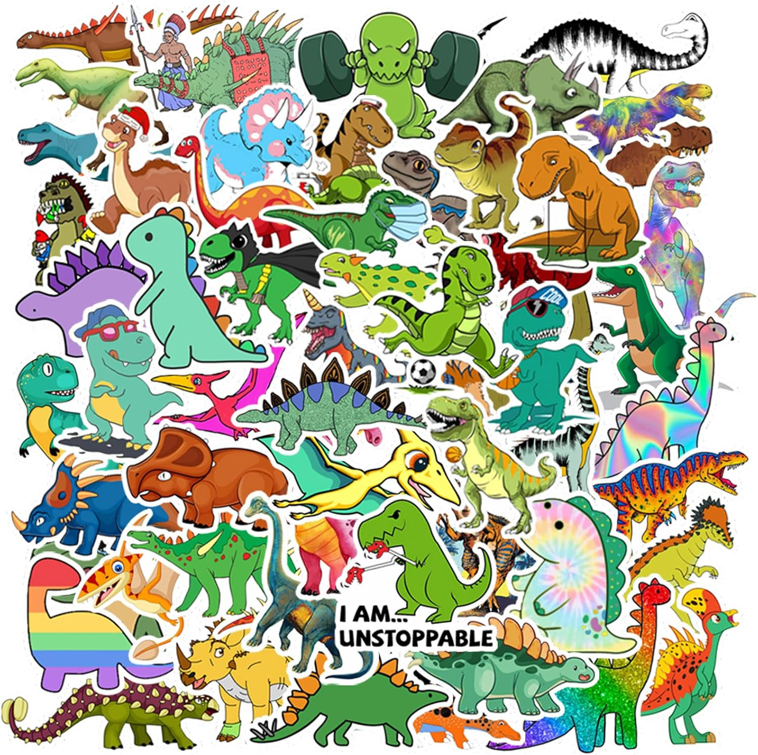 100PCS Dinosaur Stickers for Kids Waterproof Vinyl Cute Dino Party Favors Reward