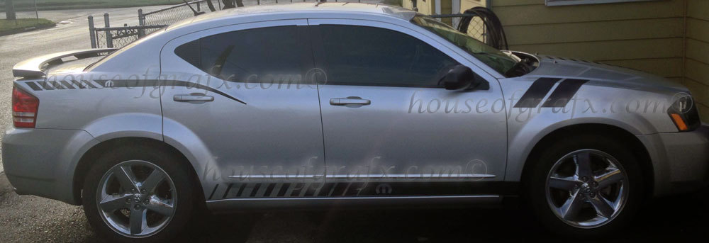 6 piece Stripes stripe Hashes decal decal graphics Fit 2008-2013 Dodge Avenger