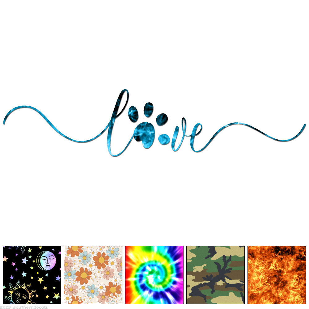 Love Dog Paw – Decal Sticker – Multiple Patterns & Sizes – ebn6576