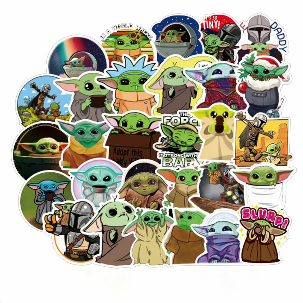50 Pcs Baby Yoda Star Wars Mandalorian Vinyl Stickers for Laptop etc