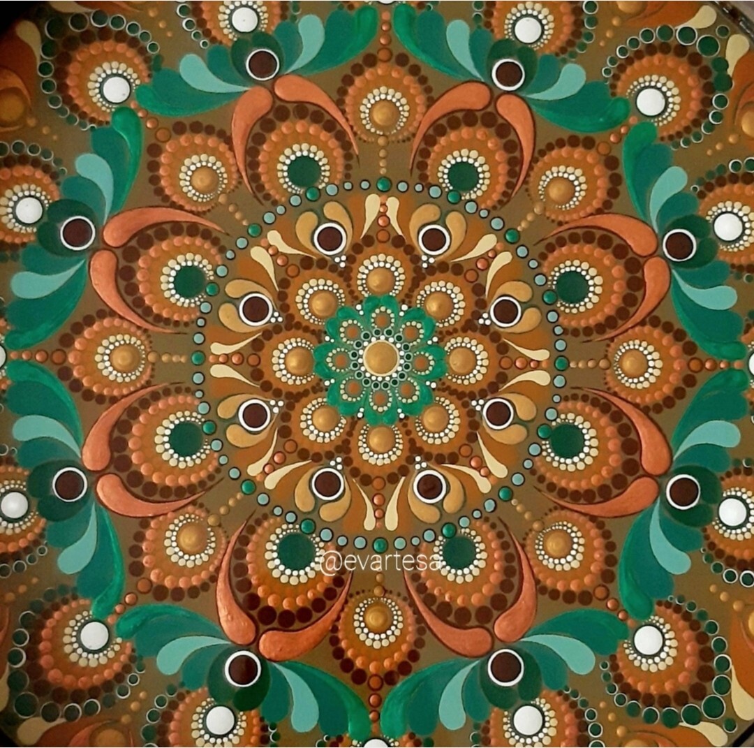 Oxidized Copper Mandala Vinyl Sticker, Meditation Yoga Buddha Water Bottle Decal