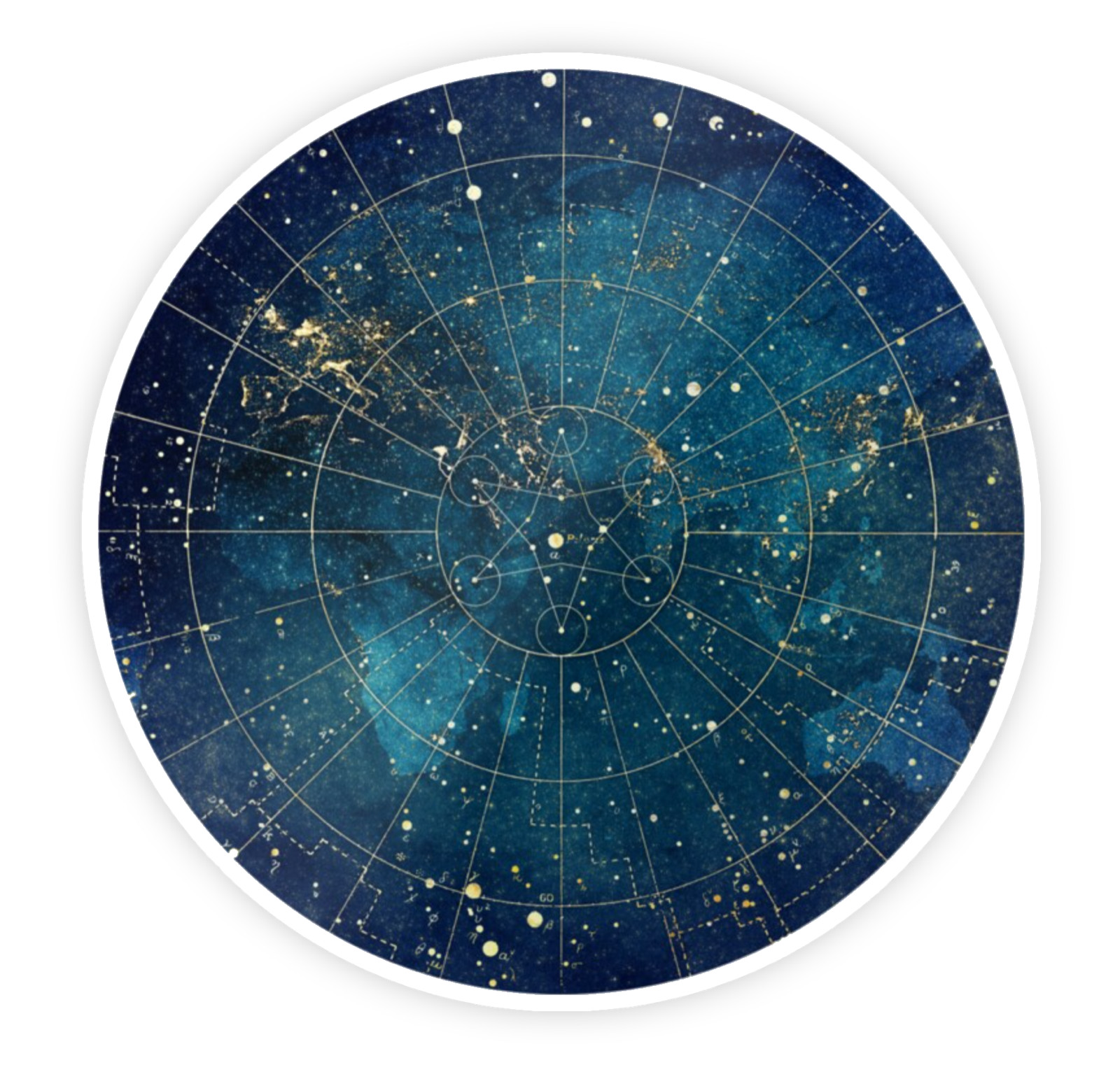 Geometric Star Map City Lights World Astrology Horoscope Vinyl Laptop Sticker