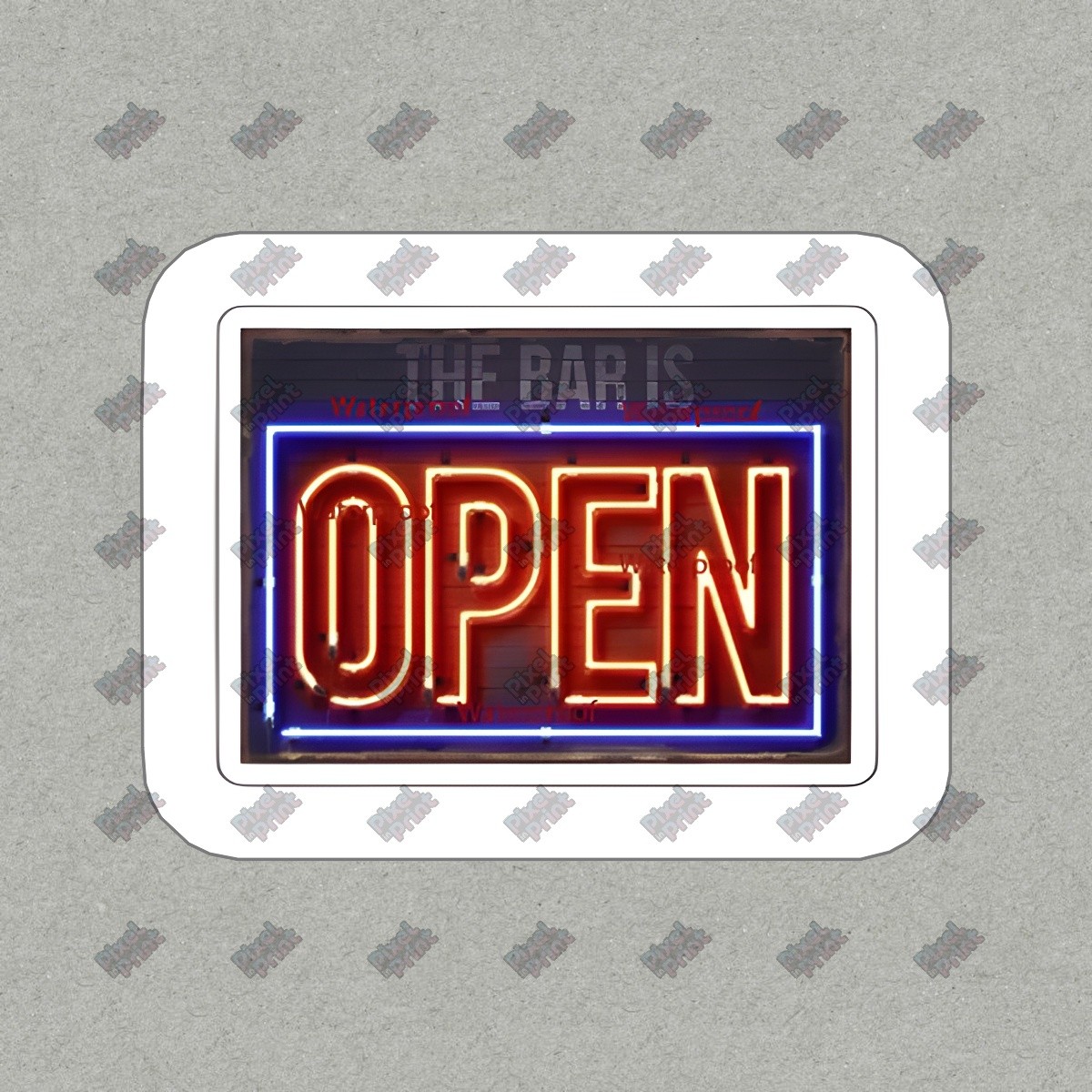 Retro Neon OPEN Sign Vinyl Sticker Bar Decor Restaurant Wall Art #351304