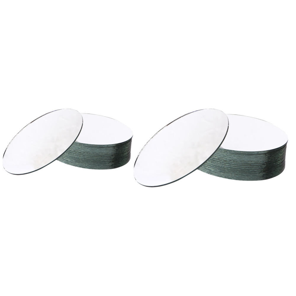 20PCS Round Mirror Tiles Craft Mirror Beveled Glass Mirror Crafts Mirror Tiles