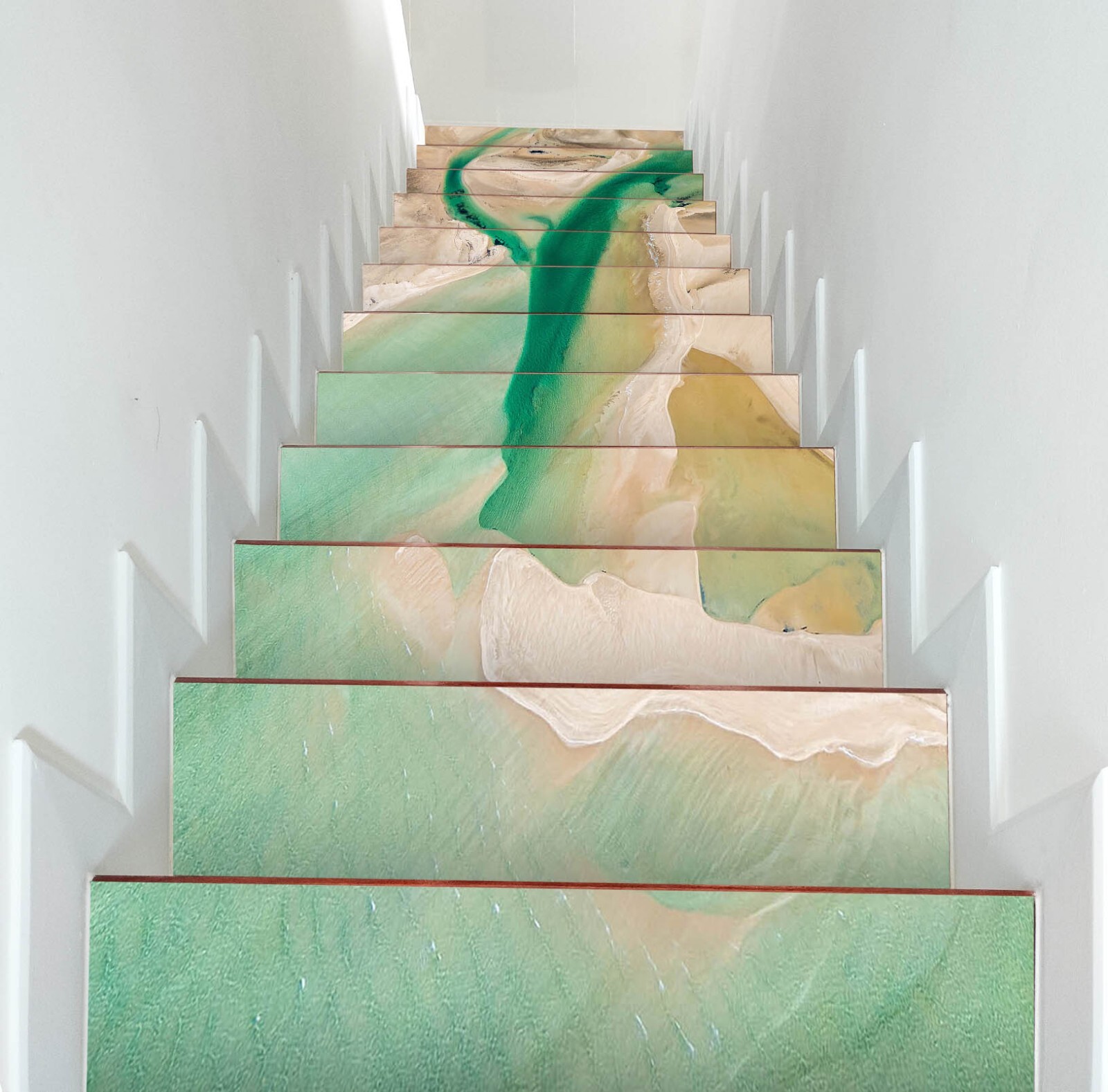 3D Art Green River W49 Stairs Risers Decoration Photo Mural Vinyl Wallpaper Vera