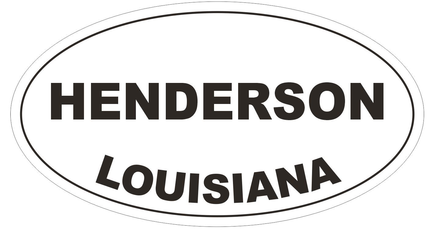 Henderson Louisiana Oval Bumper Sticker or Helmet Sticker D3940