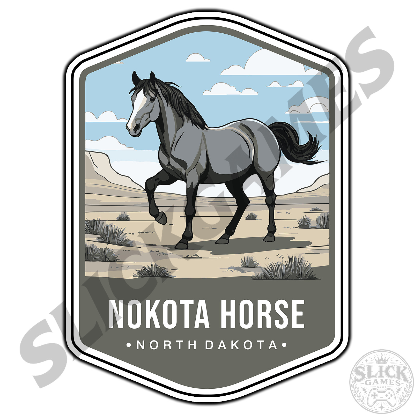 Nokota Horse North Dakota State Animal Travel #1 Sticker Waterproof Vinyl Decal