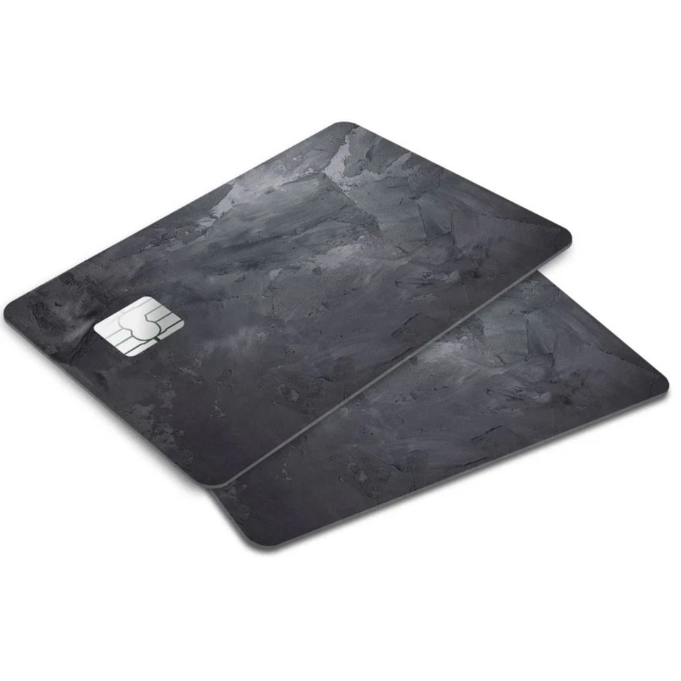 Brushed Slate Credit Card Skin Decal Set Gray Metallic Vinyl Cover Sticker