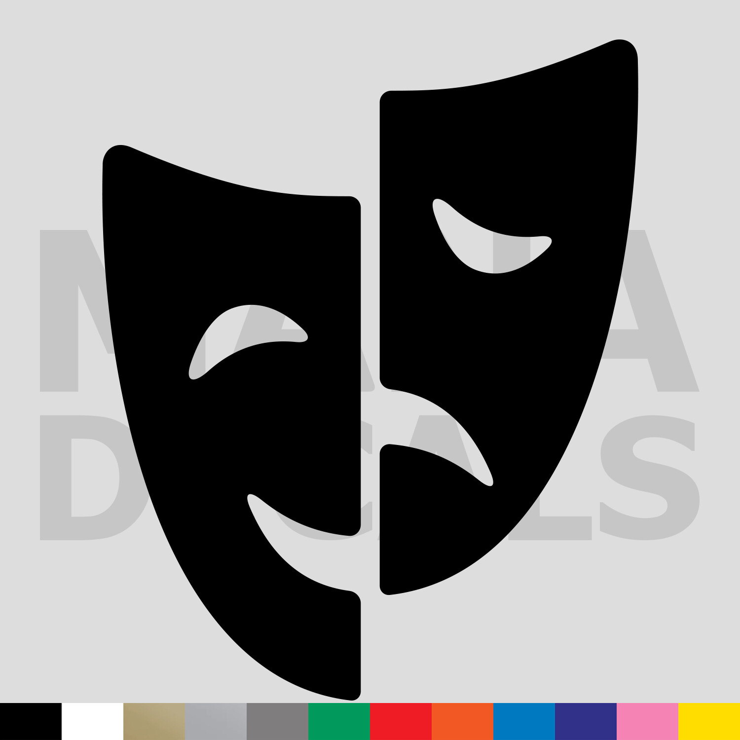 Theater Masks Vinyl Die Cut Decal Sticker – Comedy Tragedy Drama Class