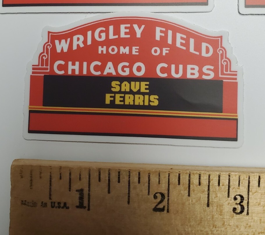 Vintage WRIGLEY FIELD Chicago Cubs 1980s era SAVE FERRIS STICKER