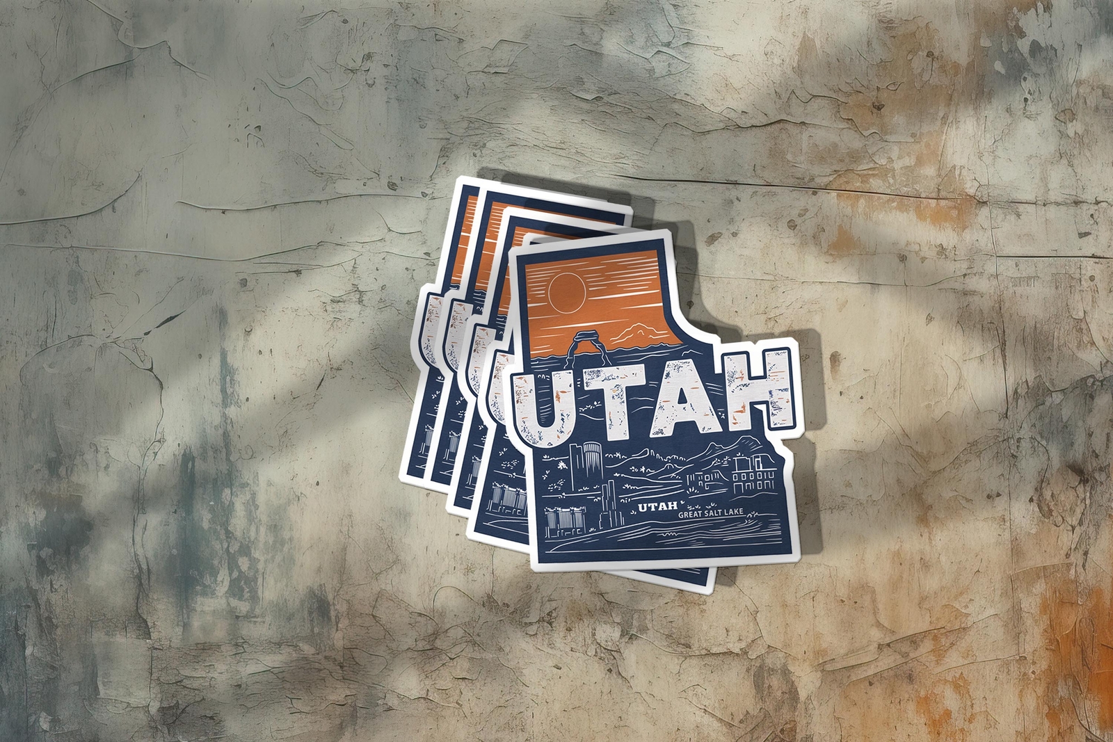 Retro Vinyl State Sticker – Utah
