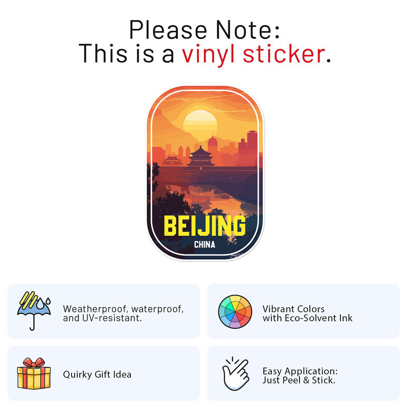 Sunrise China Beijing City Car Bumper Sticker Vinyl Decal