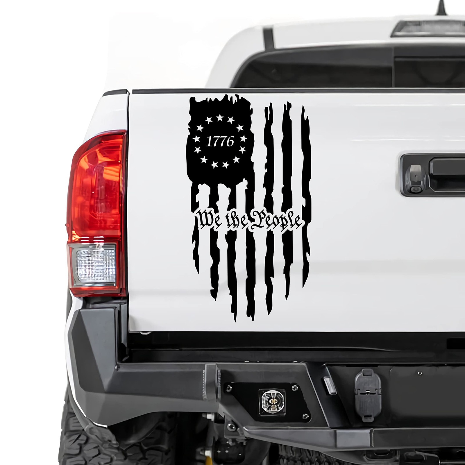 American Flag Truck Decal Vinyl Tailgate Sticker for Cars and Walls 16x9in