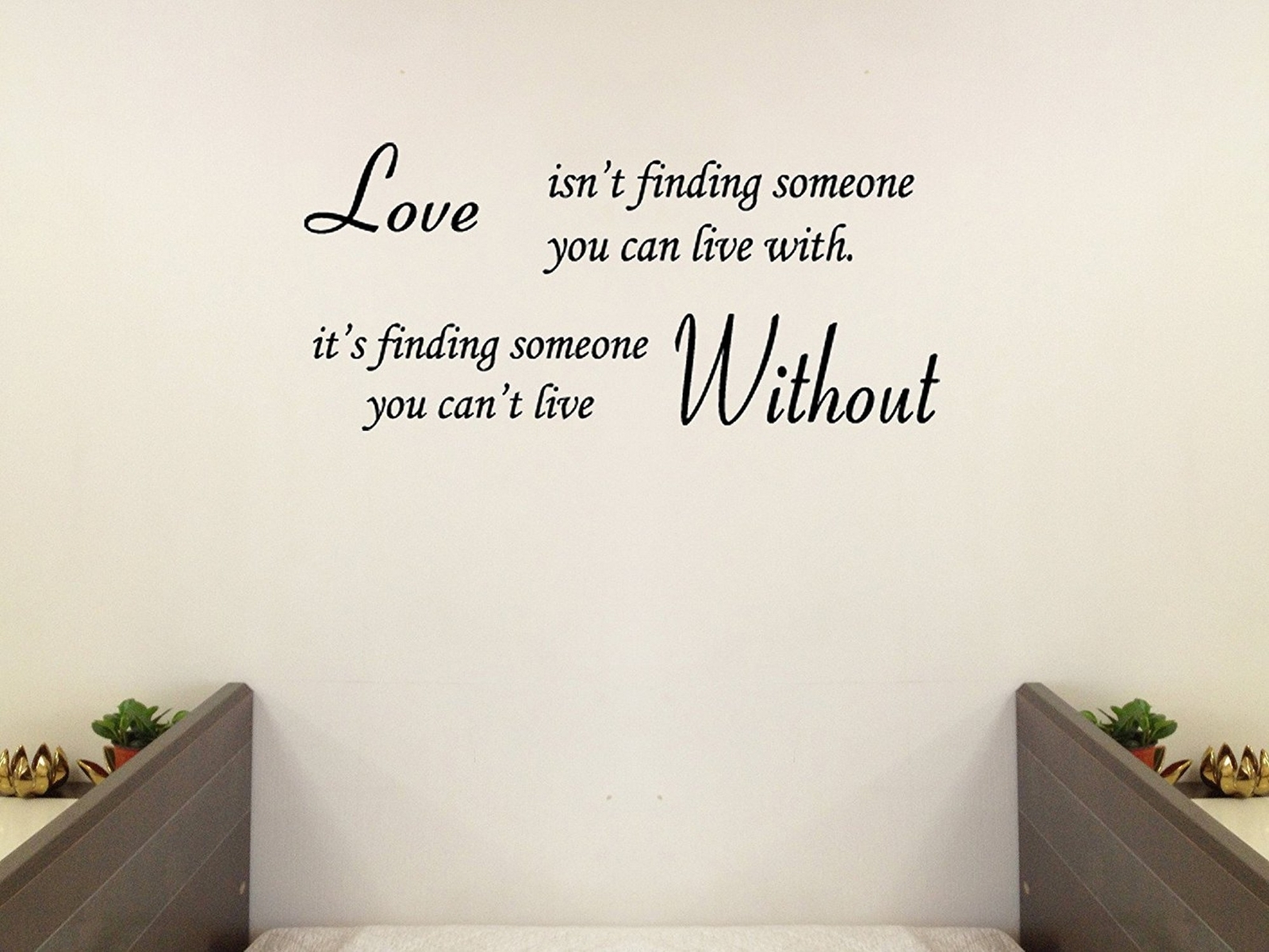 Black 22" X 10" Love Without Quote Wall Sticker Paper Quote Decal Art Décor