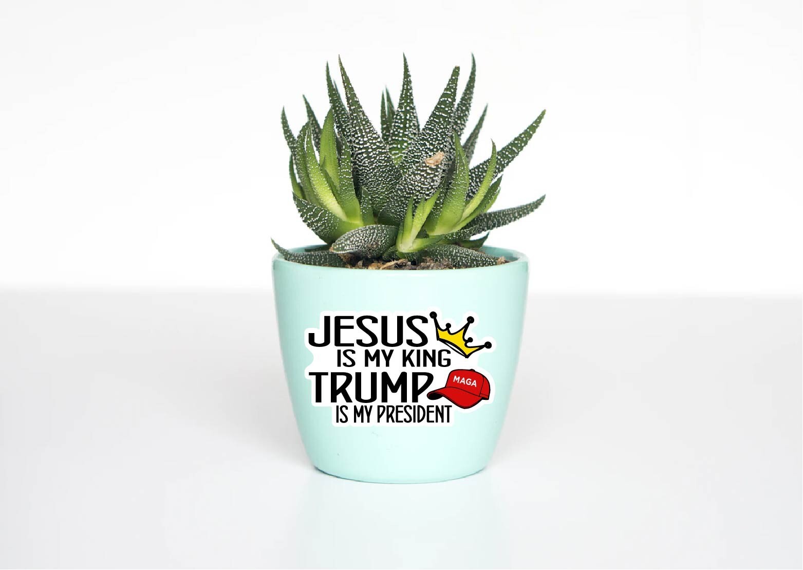 Jesus Is My King Trump President Decal Sticker Crown Red Hat MAGA Political USA