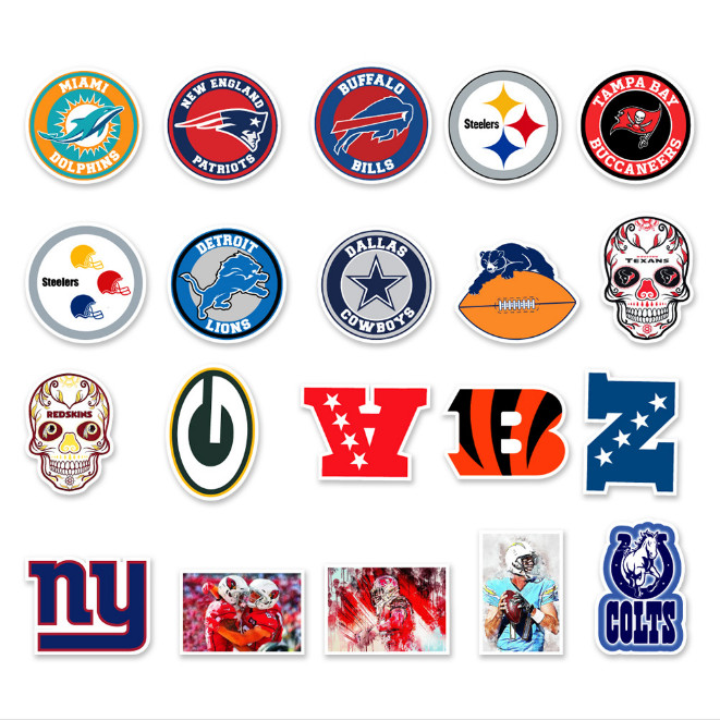50 Pcs Stickers NFL MLB NBA Soccer Teams LOGO Sports " Buy One get 2nd 50% Off "