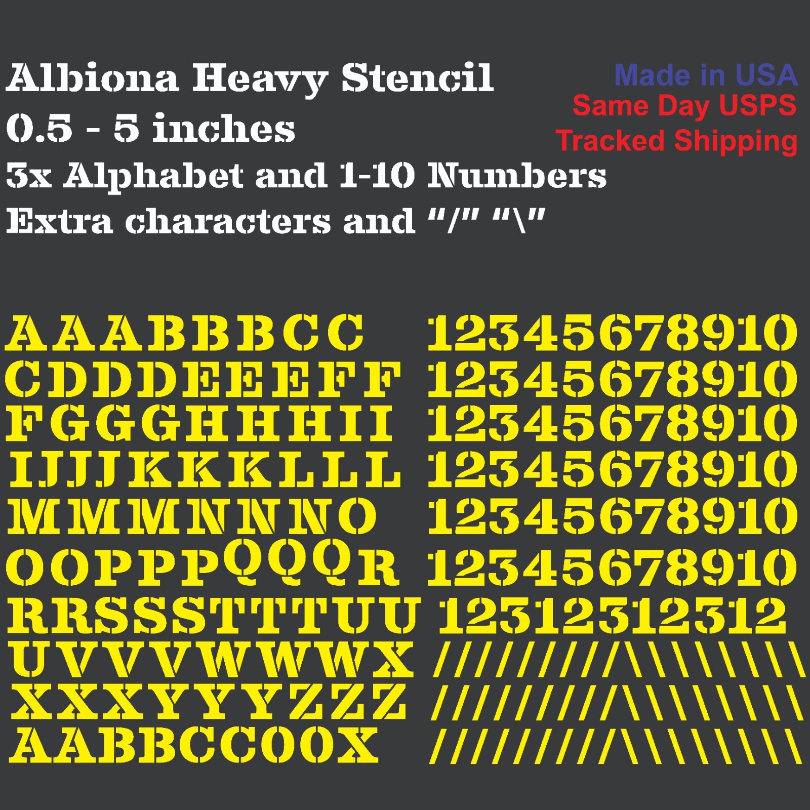 3XAlphabet A-Z & 1-10 Vinyl Stencil Decal Numbers – Mailbox, Shop, Wall, Locker