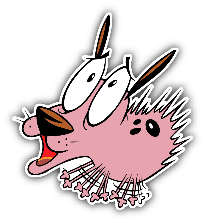 Courage The Cowardly Dog Scary Cartoon Car Bumper Sticker Decal 5"x 4"