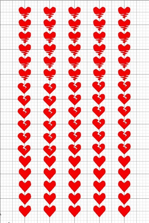 5" x 8" Sticker Sheet Heart Shaped Vinyl Oracal 651 Red or Pink Stationary