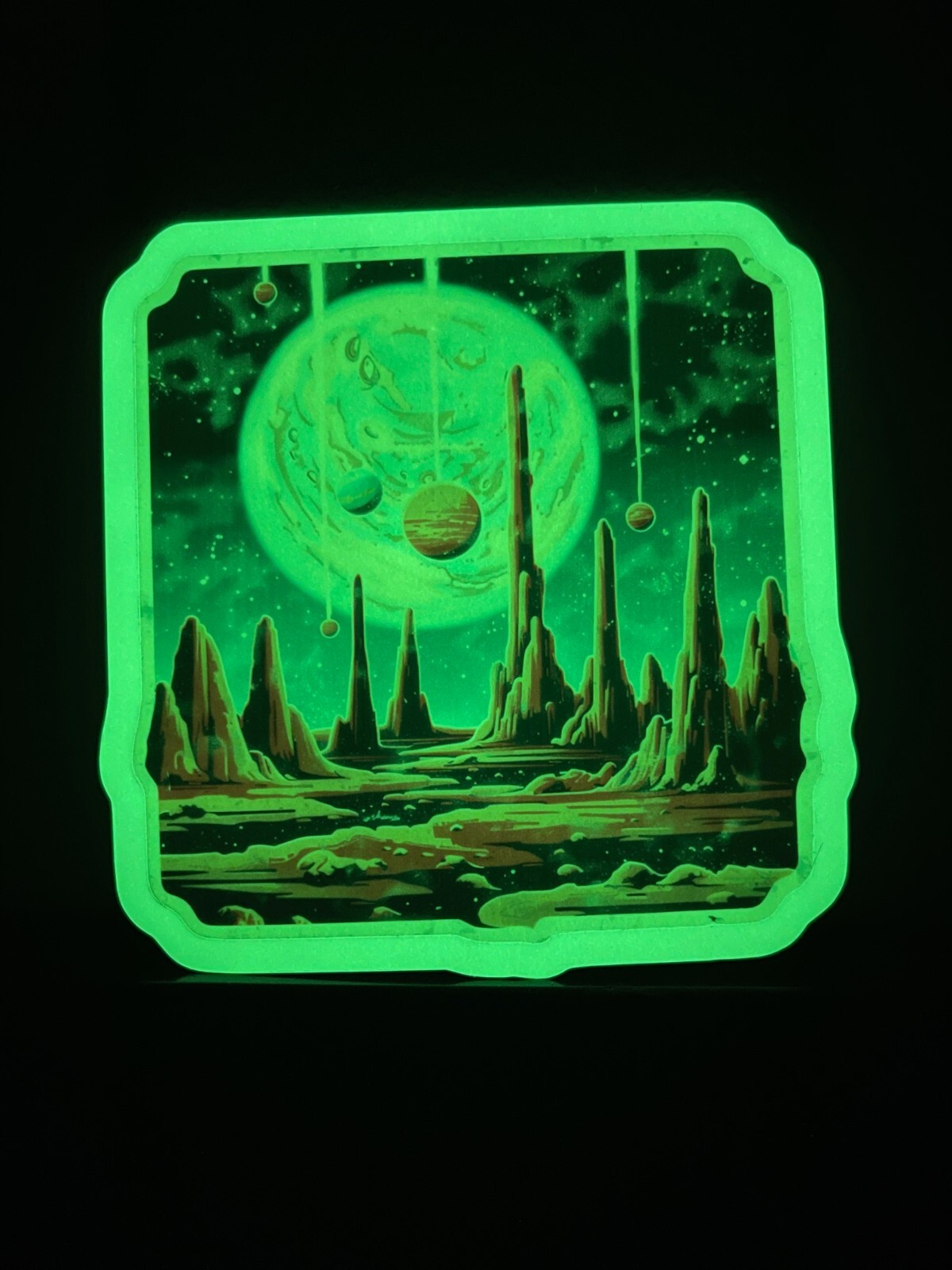 Other Worlds Glow in the Dark Stickers Sci-Fi Fantasy Decal Space Laptop Vinyl