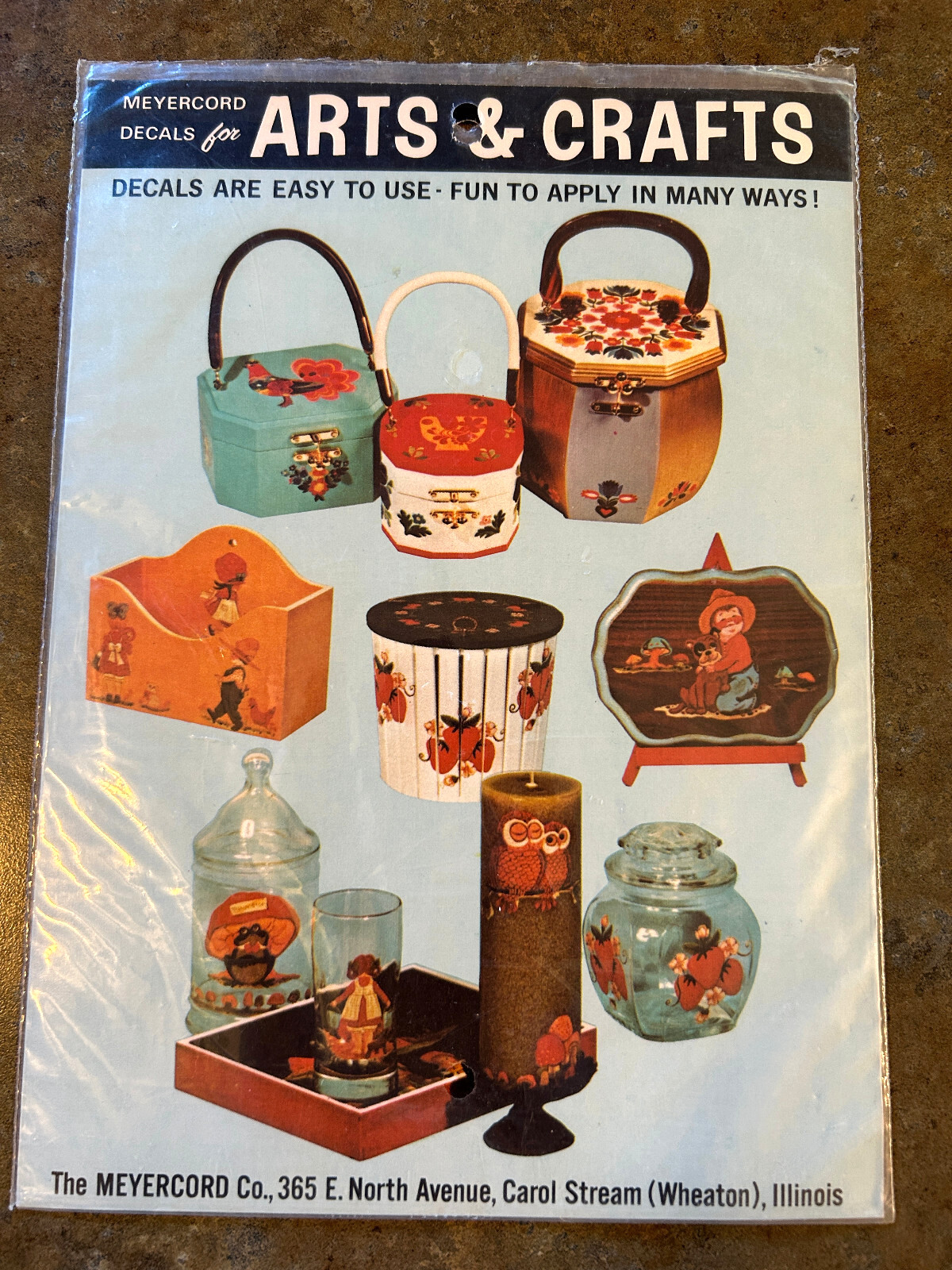 Vintage Meyercord Decorator Decals Retro Mushrooms 1520-D Wall or Anywhere Decor