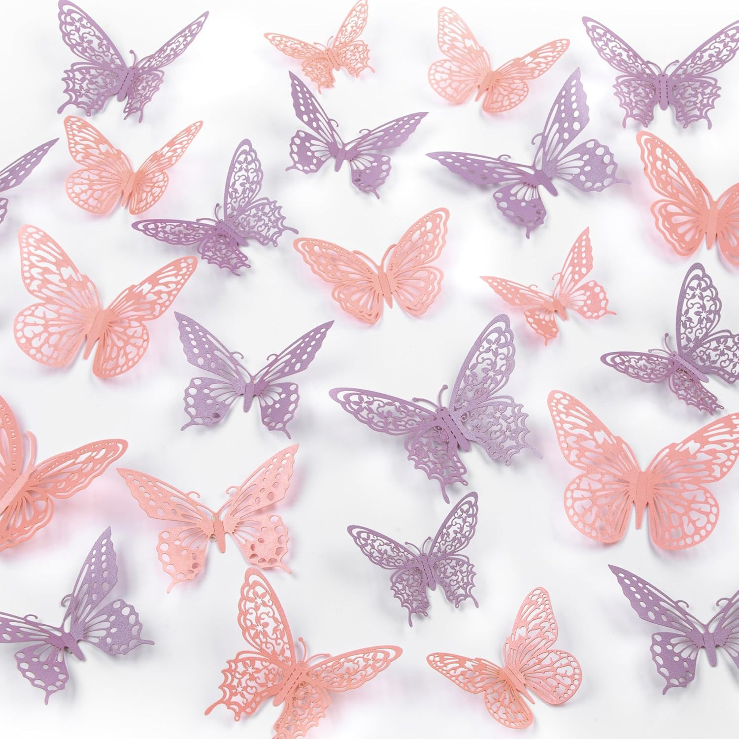 Butterfly Wall Decor, 48Pcs 3D Butterfly Stickers in 3 Sizes & 4 Styles for Ball