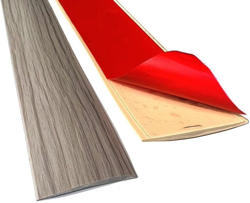 PVC Wood Graind Floor Transition Strip Self Adhesive Flat Door Edge Trim Tape 1M