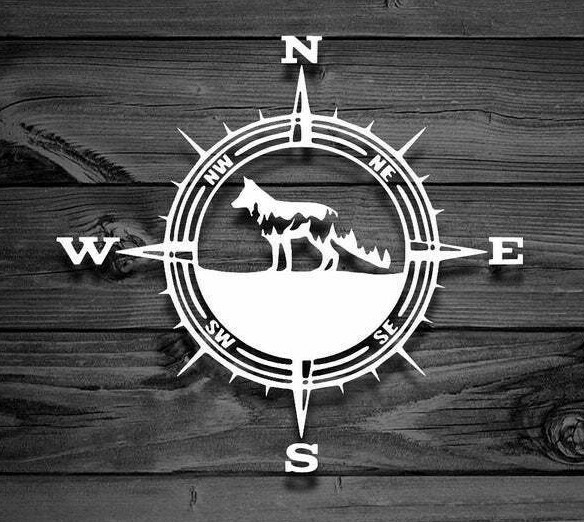 COMPASS FOX MOUNTAINS Vinyl Decal for Jeep Car Truck Bumper Wall Window