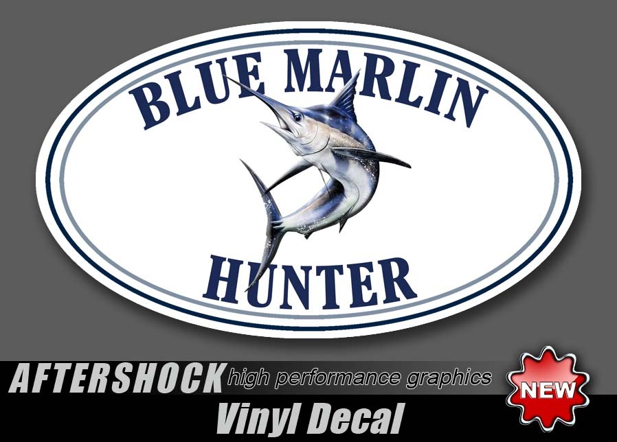 Blue Marlin Fishing Sticker Fish Hunter Decal