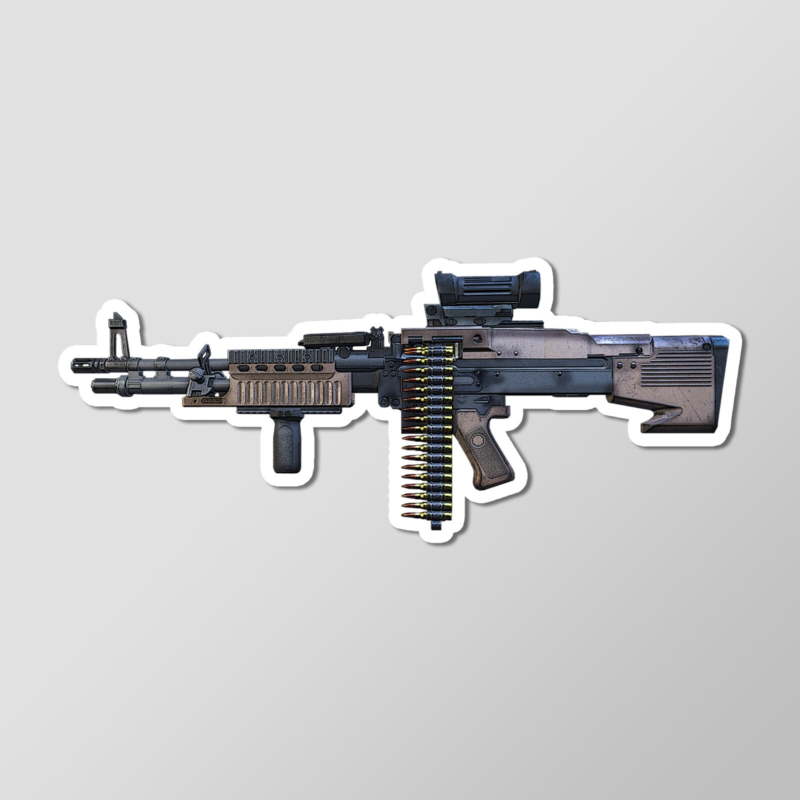 M60E6 Light Machine Gun Art – Laptop Sticker Vinyl Decal 5" Length