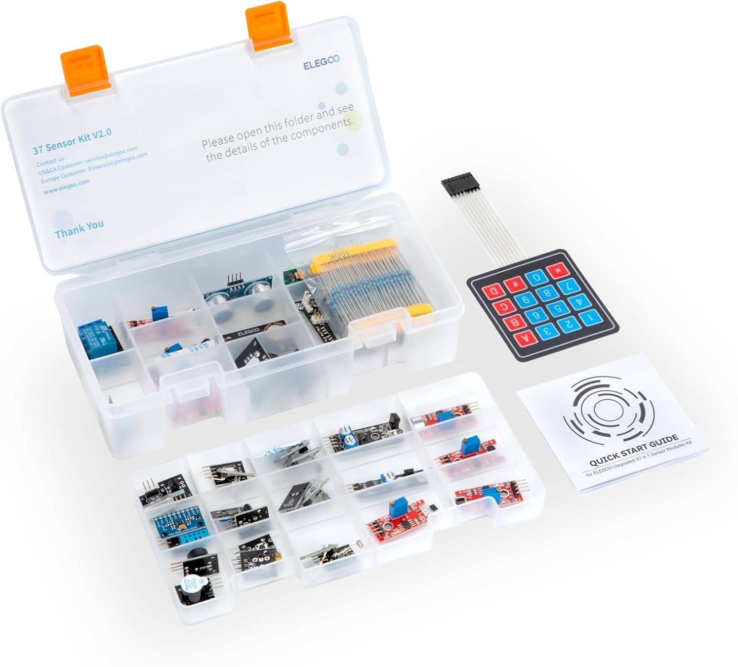 Upgraded 37 in 1 Sensor Modules Kit with Tutorial Compatible with R3 MEGA 2560 N
