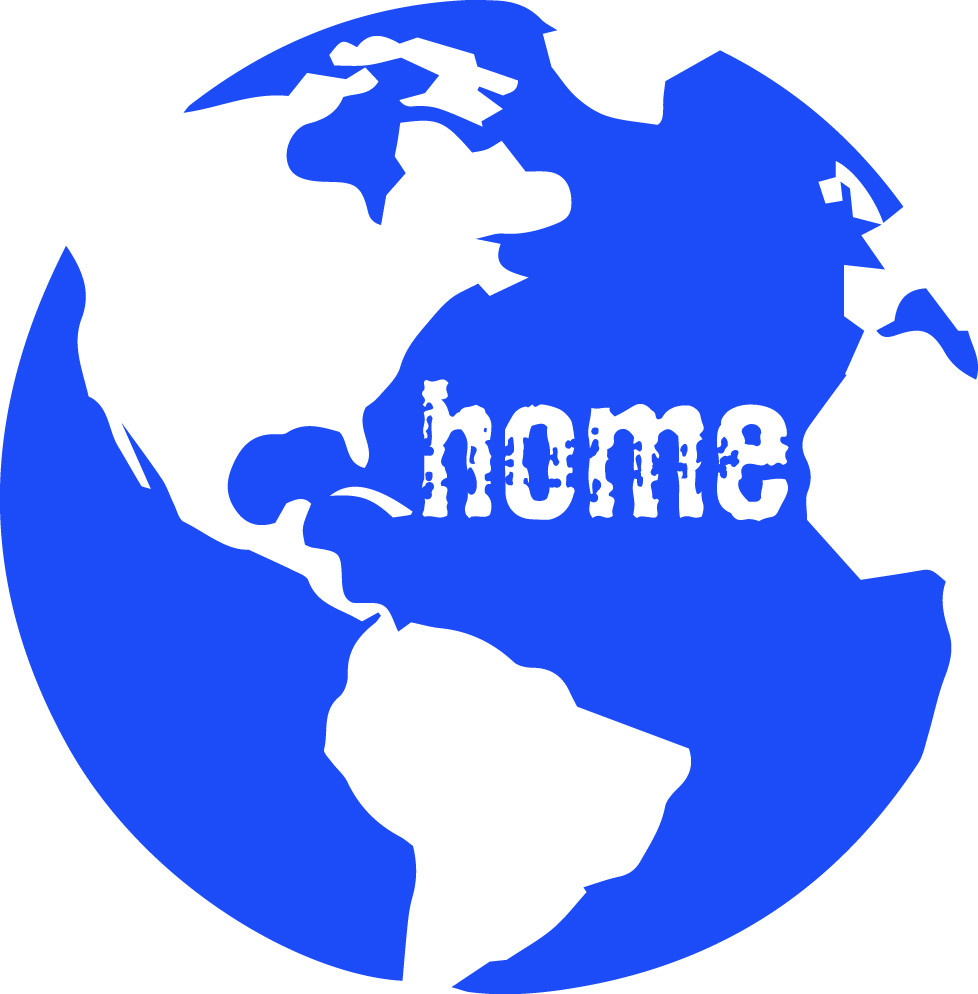 4 Inch Earth Home Sky Blue 1 Color Decal Window Sticker Car Globe Love Space USA