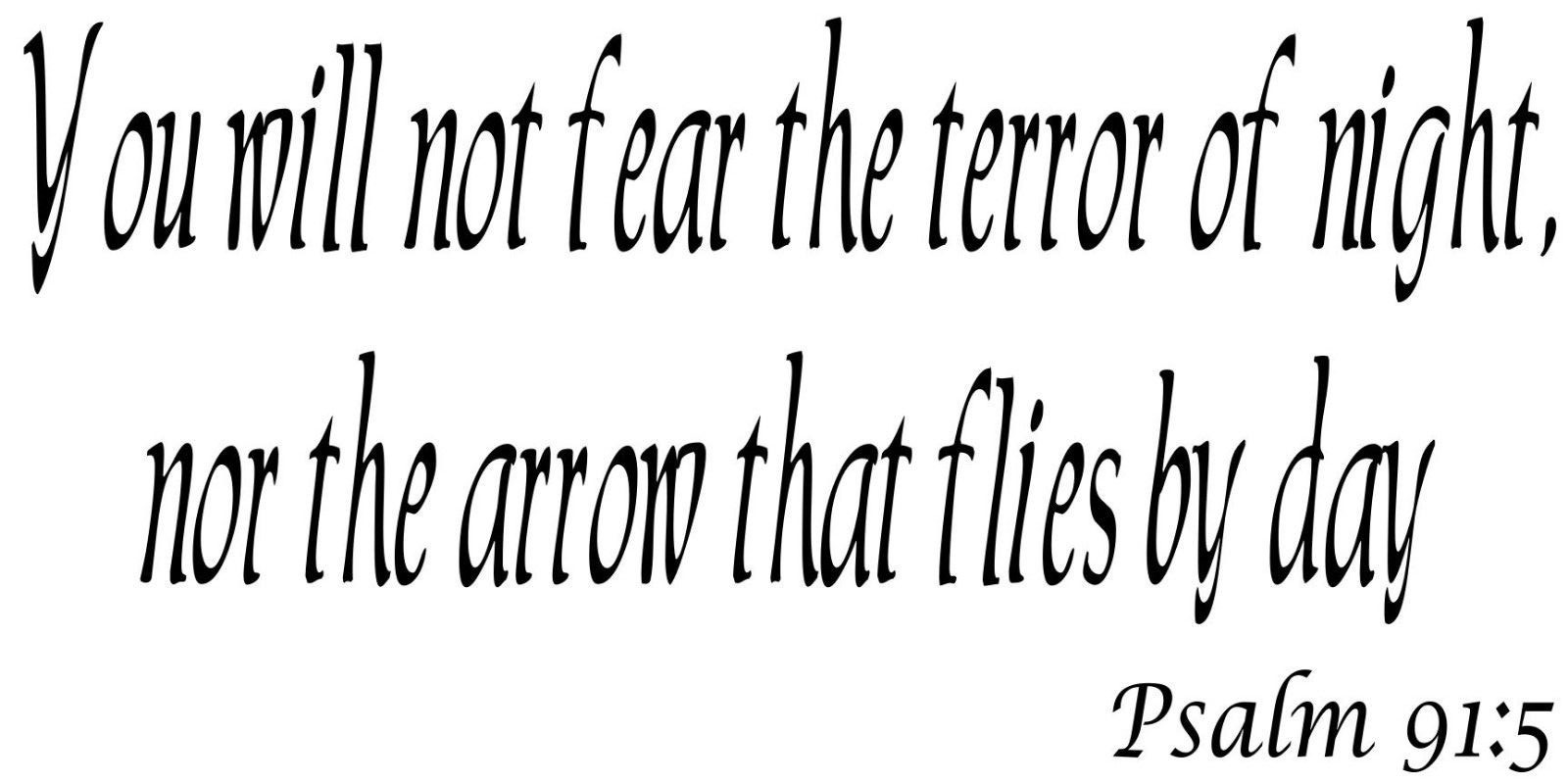 Psalm 91:5 11 x 22 Bible Verse Wall Decal by Scripture Wall Art