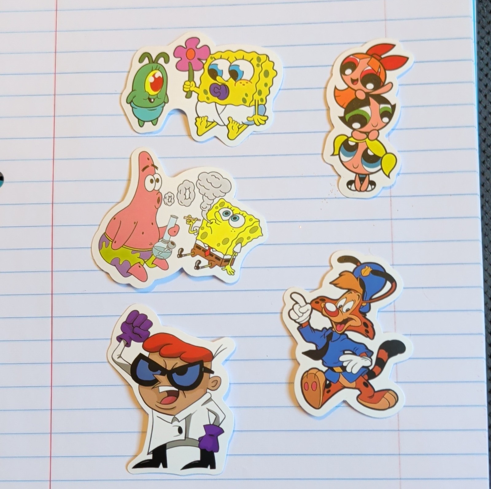 Cartoon Stickers SpongeBob Powerpuff Girls Multicolor Self-Adhesive