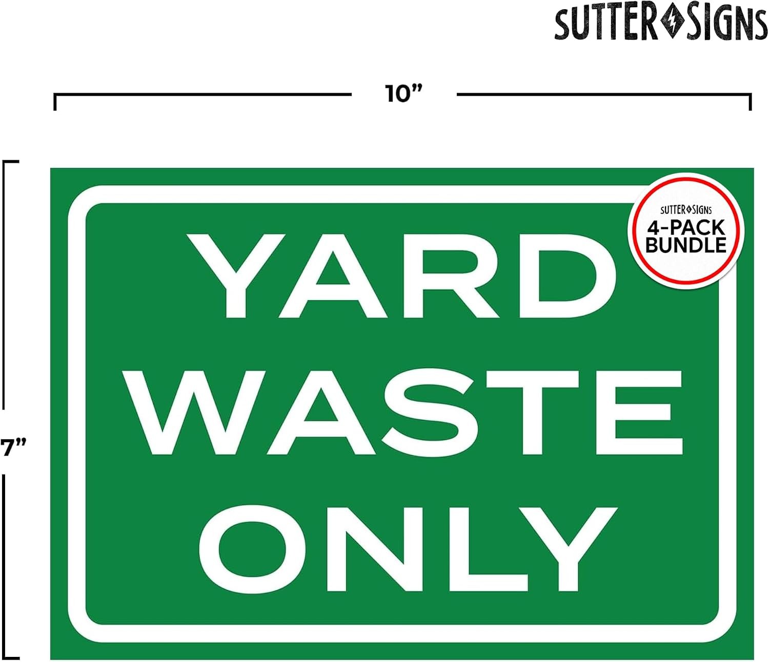 Yard Waste Labels 4pk 10×7 Waterproof Vinyl Stickers