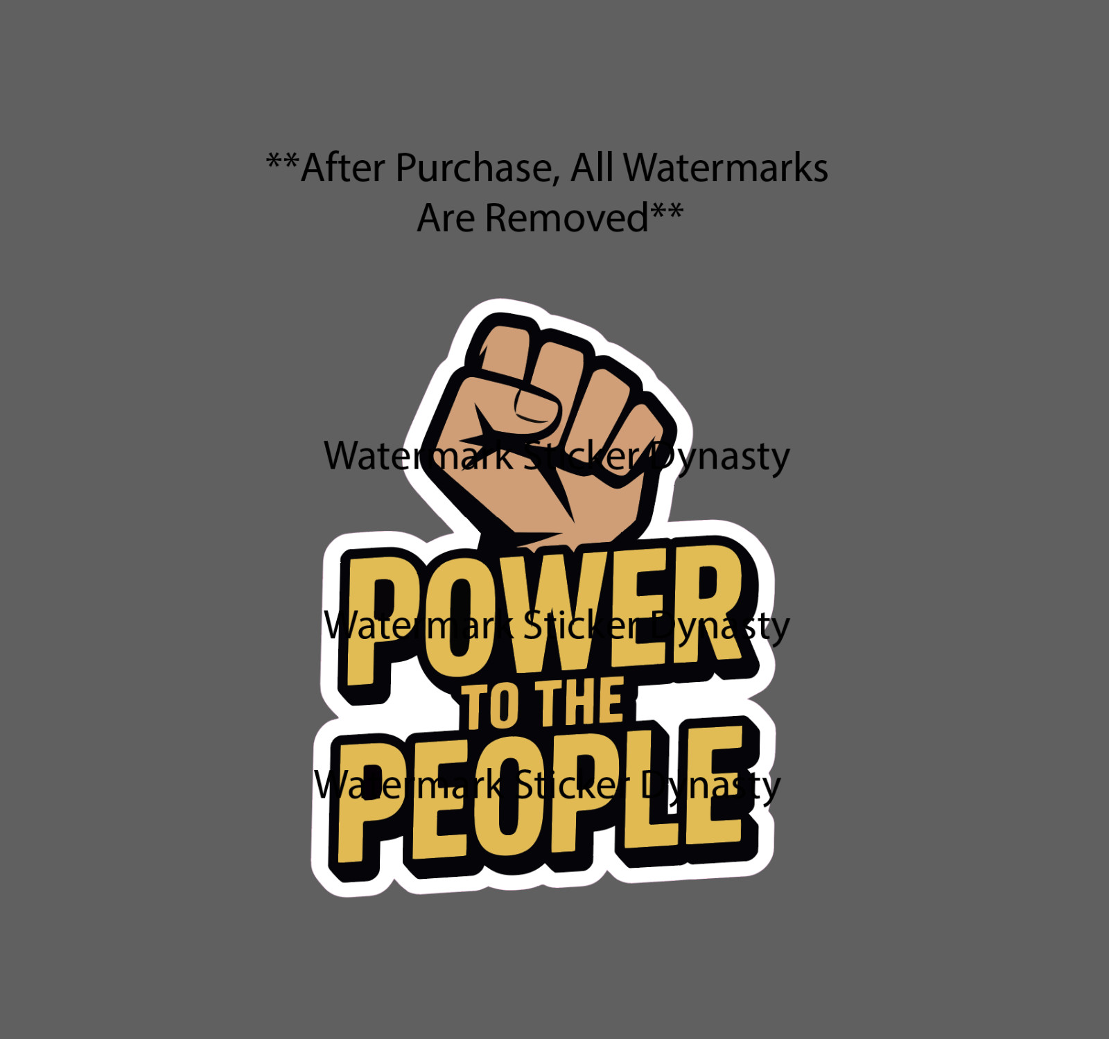 Power To The People Sticker Waterproof Decal Fist Quote Unite Gift NEW