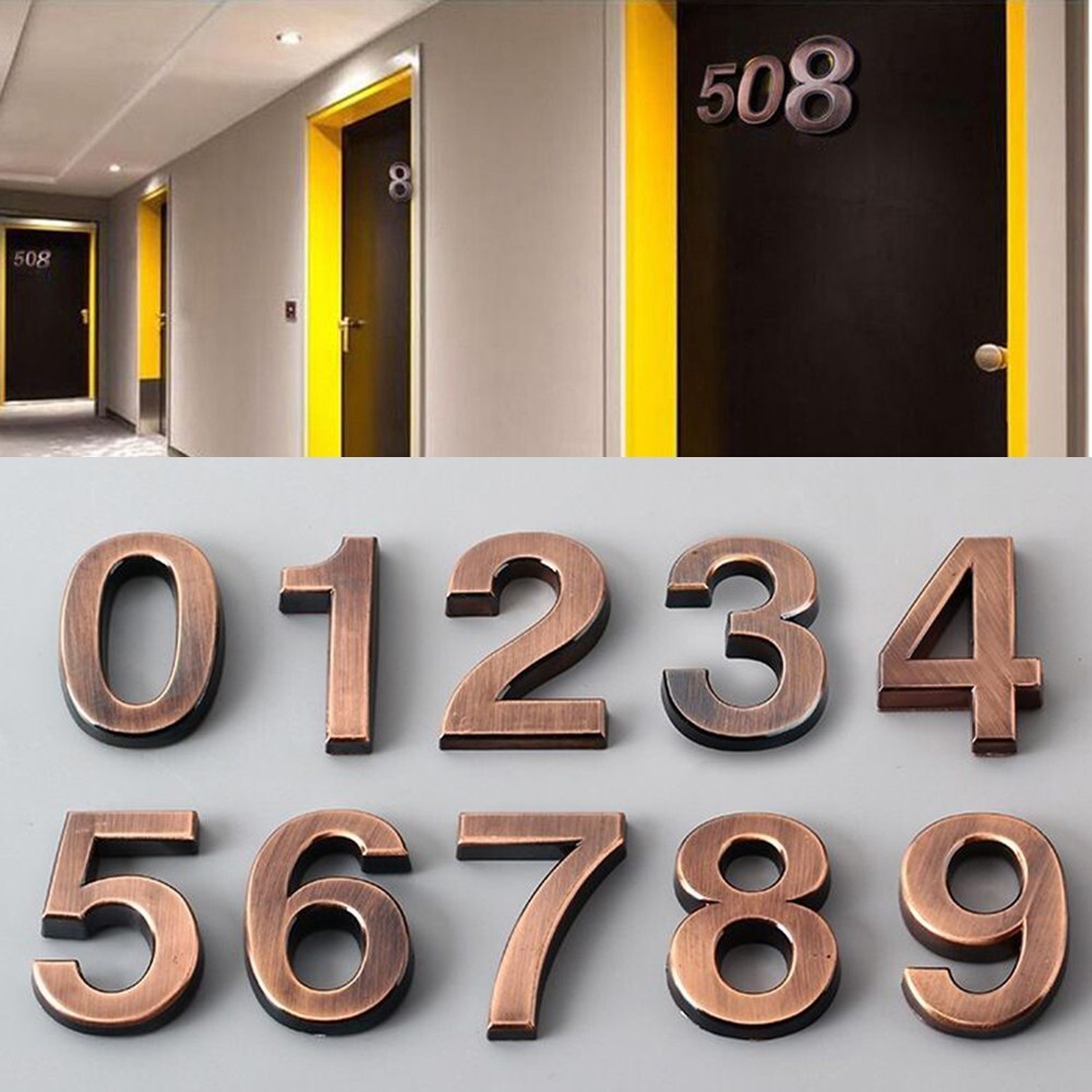 Door Number Home Hotel Business Office Door 3D Digit ABS Numeral Door Plaque