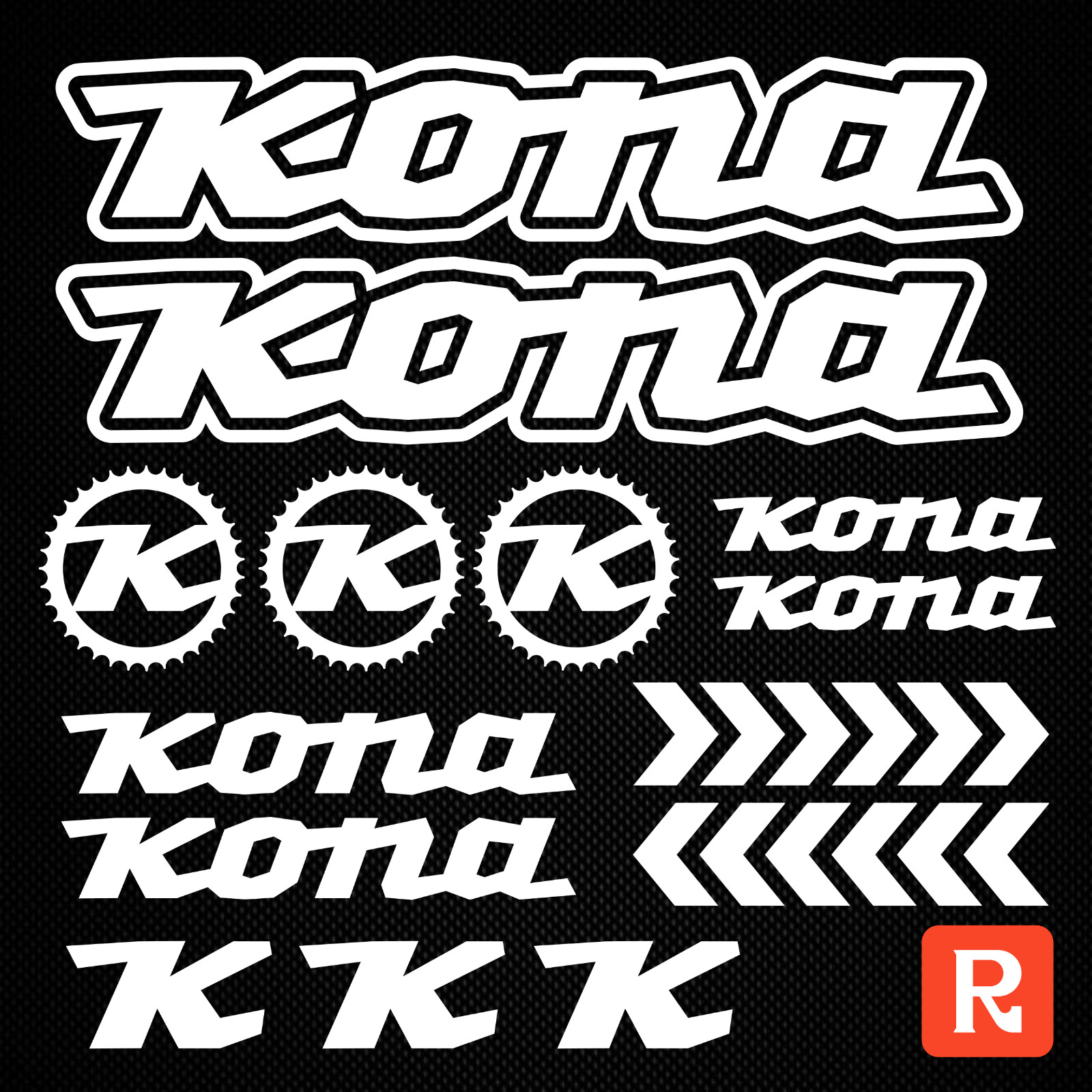 Kona decals for frame stickers for bike fork bmx mtb adhesive vinyl ORACAL