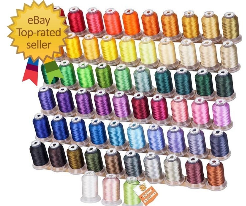 63 Colors 100% Polyester Machine Embroidery Thread 550yd with Thread Nets – Com