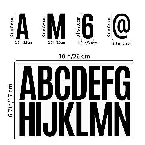 24 Sheets 384 Pcs Vinyl Letter Stickers,3 inch Self-Adhesive 3 inch,Black