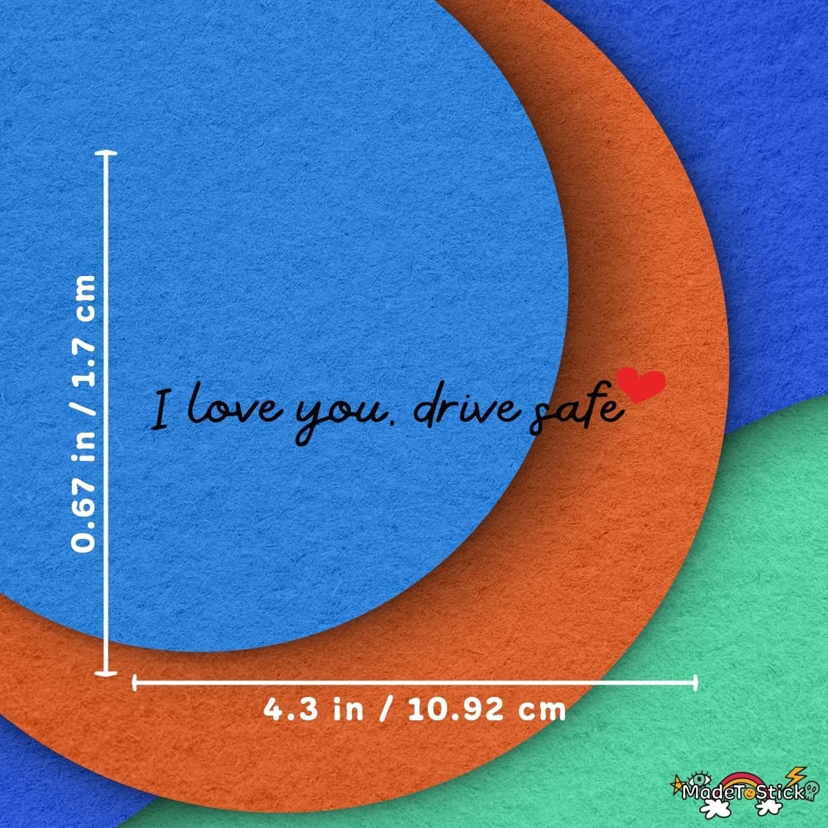 I Love You Red Heart 0.67" x 4.3" Sticker Vinyl Decal 4-Pack