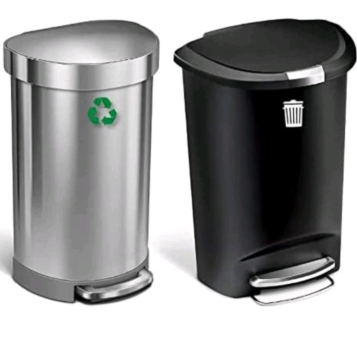 Vinyl Friend Recycle & Trash Decal Stickers Green 2.5 inches Premium Contour Cut