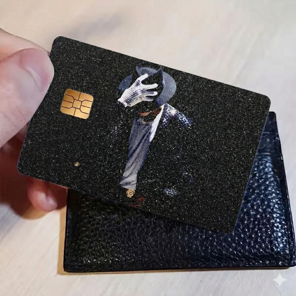Michael Jackson Glitter Credit Card Skin King of Pop Tribute Vinyl Matte Sticker
